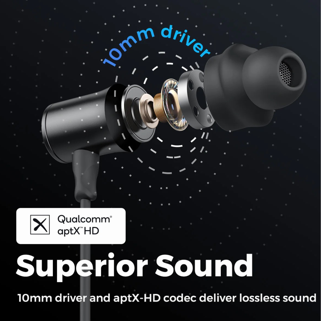 Foscous FS-2BT Bluetooth Earphones | Powerful Bass, 30 Hours Battery, Fast Charging, Built-in Magnetic Design, Water-Resistant, Built-in MIC & Crystal Clear Sound