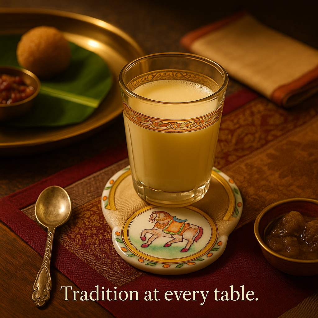 Shahi Sawari Marble Coaster Set