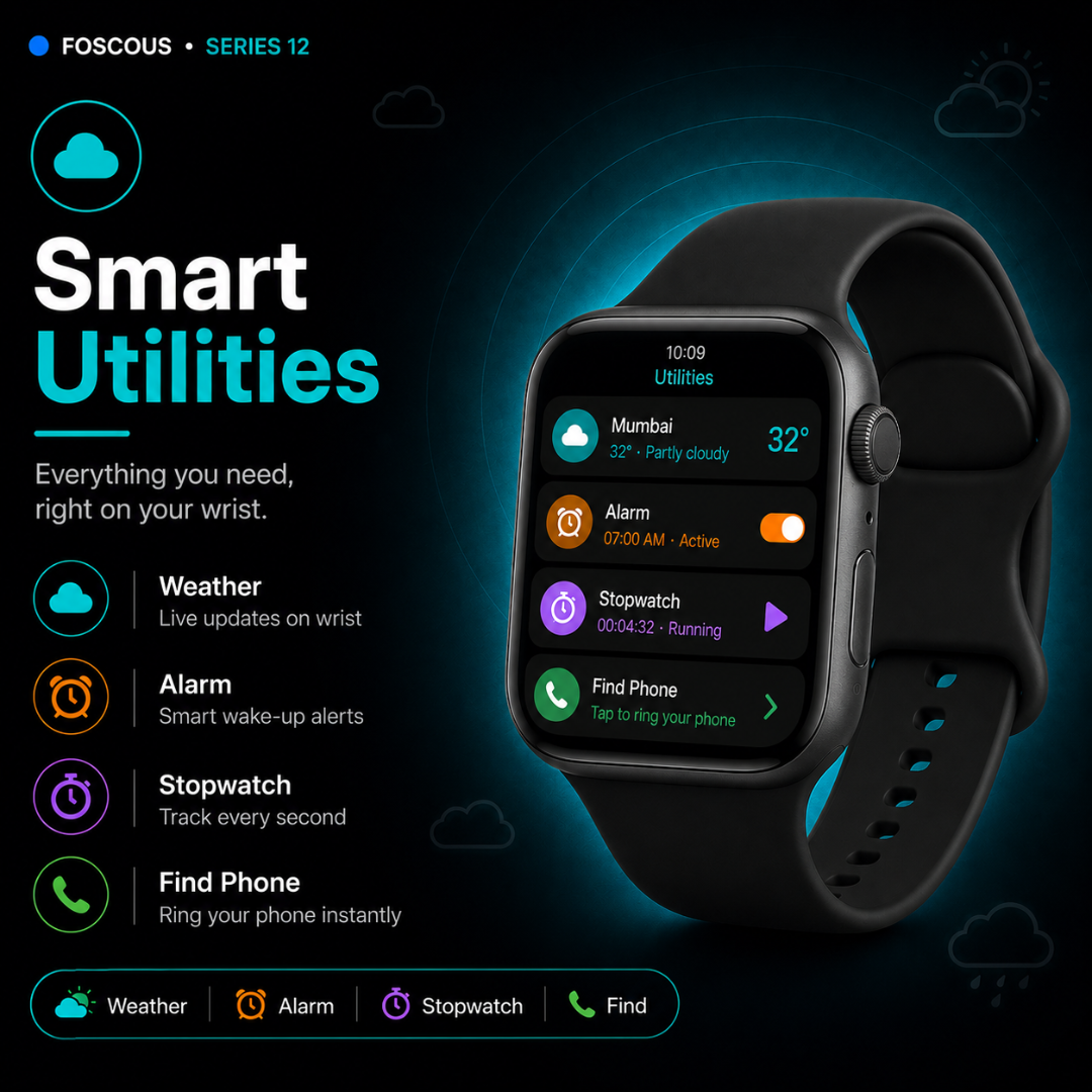 Foscous NuGen Series 12 Smart Watch | Bluetooth Calling | Health & Fitness Tracker | Multiple Sports Modes