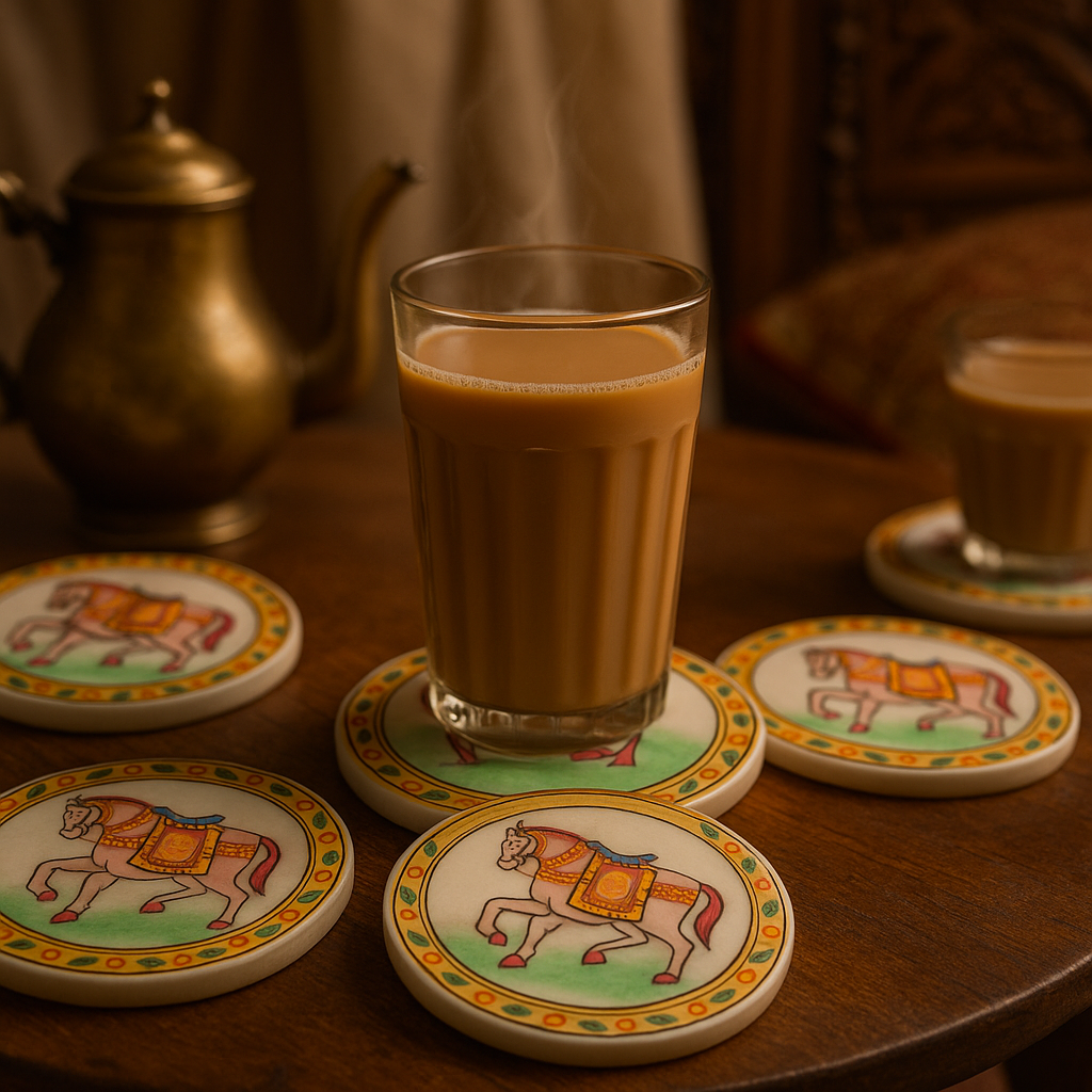 Shahi Sawari Marble Coaster Set