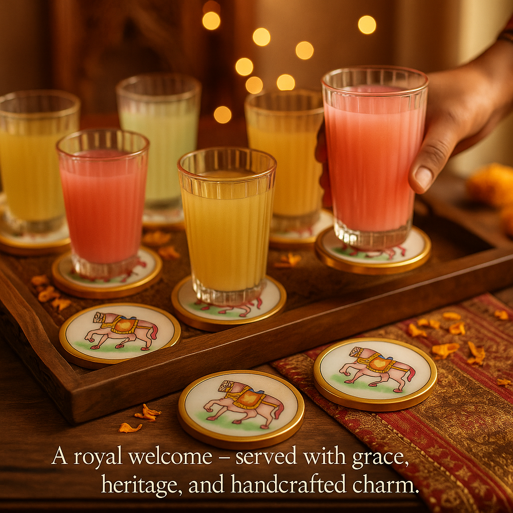 Shahi Sawari Marble Coaster Set