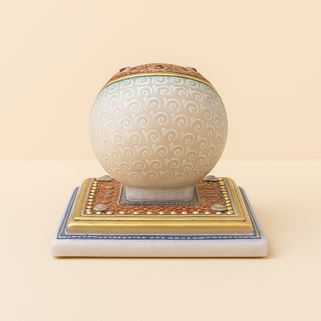 Rajwada Glory Hand-Painted Marble Clock