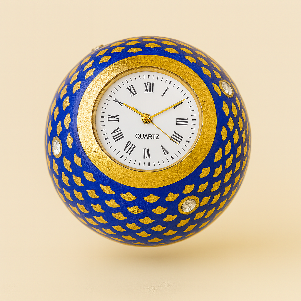 Rajwada Glory Hand-Painted Marble Clock