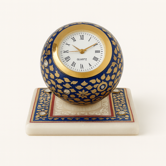 Rajwada Glory Hand-Painted Marble Clock
