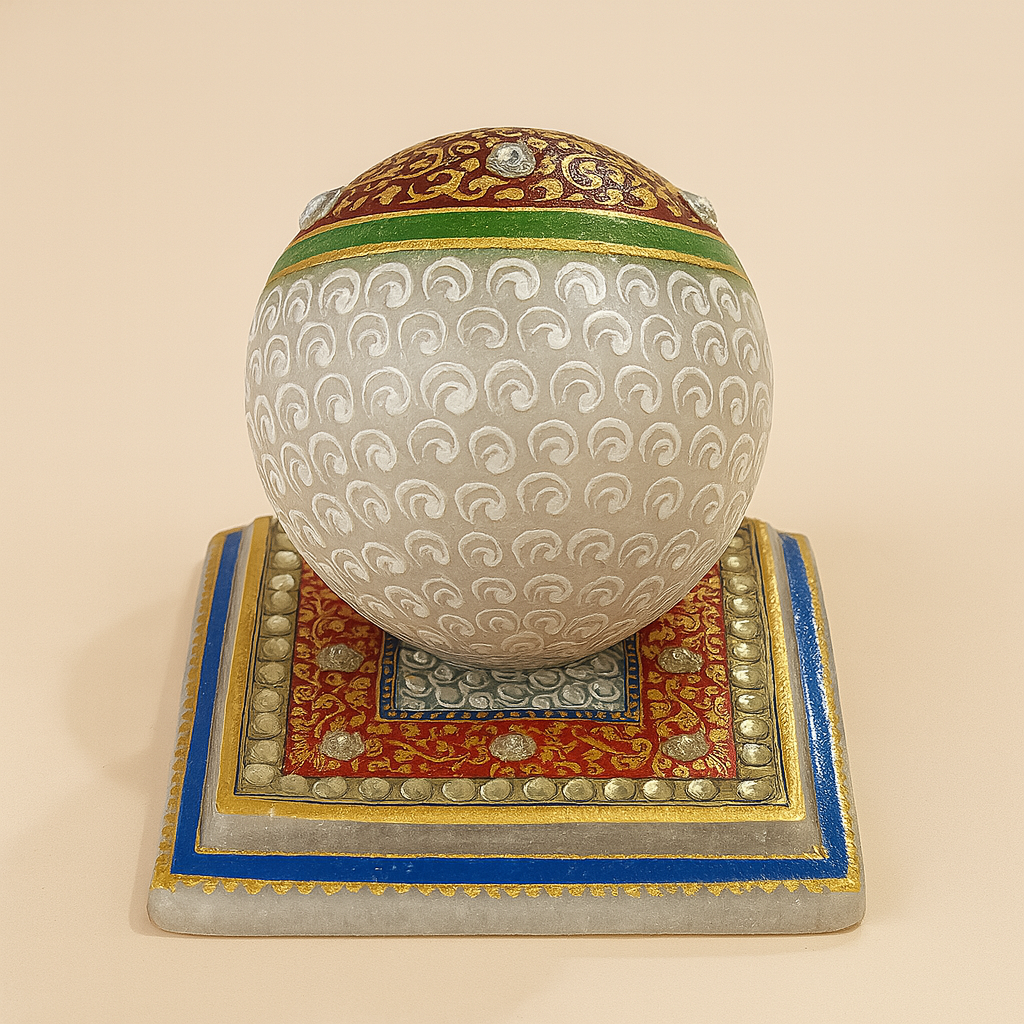 Rajwada Glory Hand-Painted Marble Clock