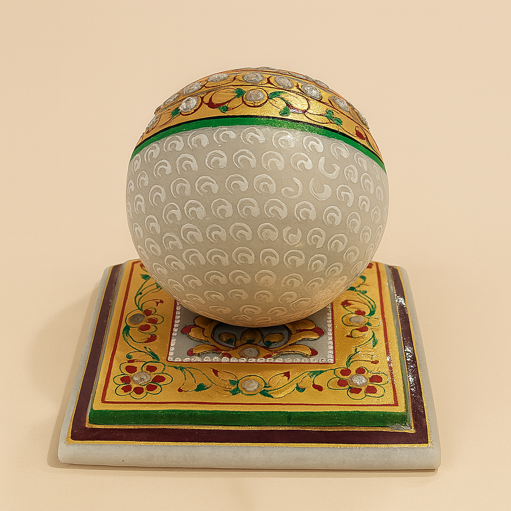 Rajwada Glory Hand-Painted Marble Clock