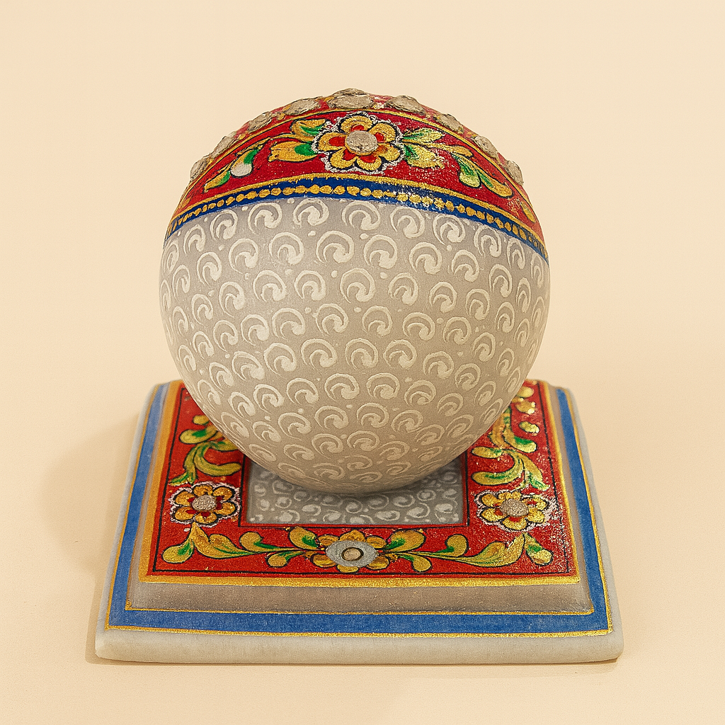 Rajwada Glory Hand-Painted Marble Clock