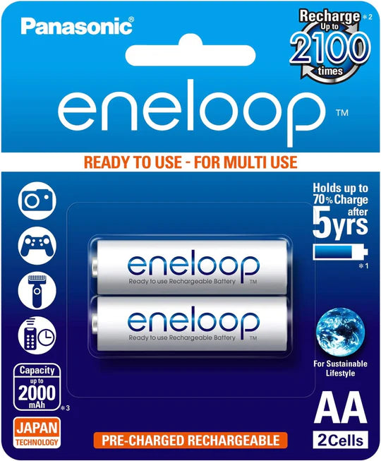 Eneloop 2000 mAh Ready to use AA Rechargeable Battery –
