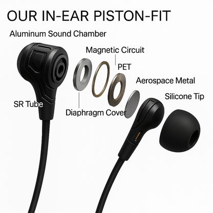Foscous Powerful Bass In-Ear Wired Earphones with MIC - FS-6BW
