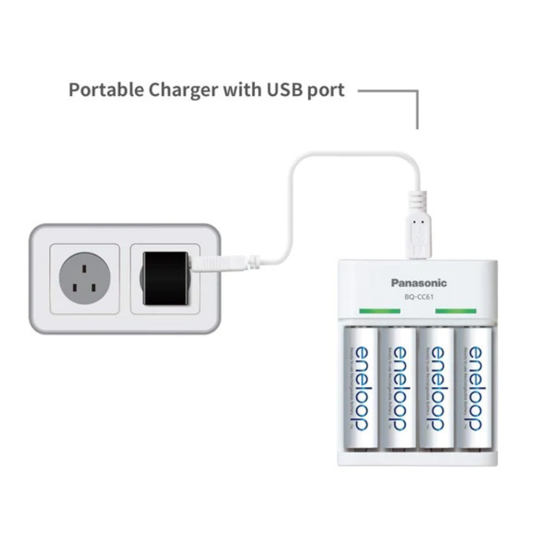 Panasonic eneloop BQ-CC61N Portable Charger to Charge Your AA & AAA Batteries on the Go