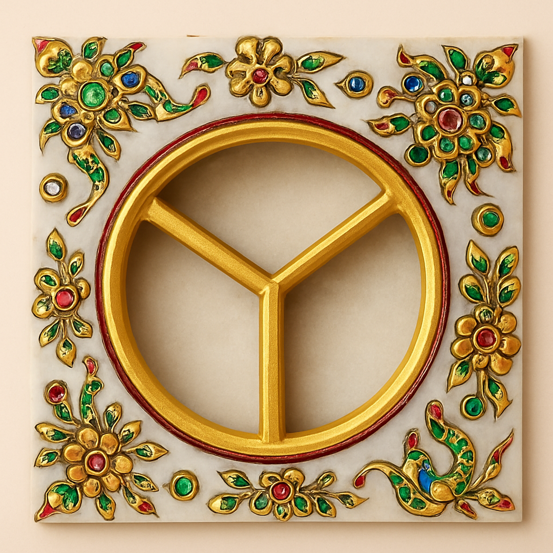 Anant Utsav Marble Dry Fruit Tray – Hand-Painted Festive Gift & Home Decor
