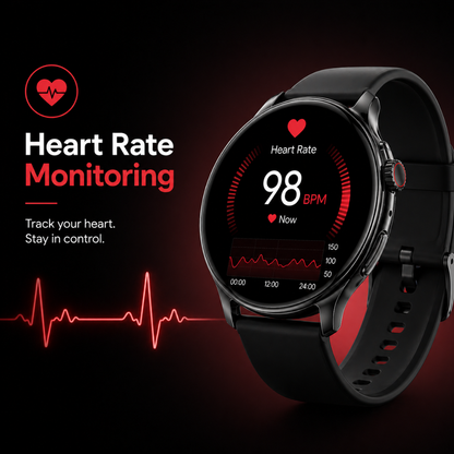 Foscous S6 Elite smartwatch with real-time heart rate monitoring feature