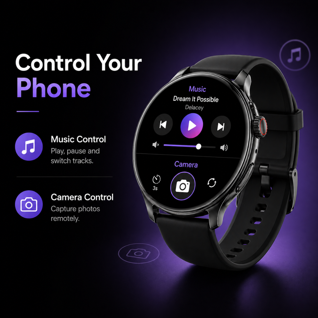 Foscous S6 Elite smartwatch with music control and remote camera feature