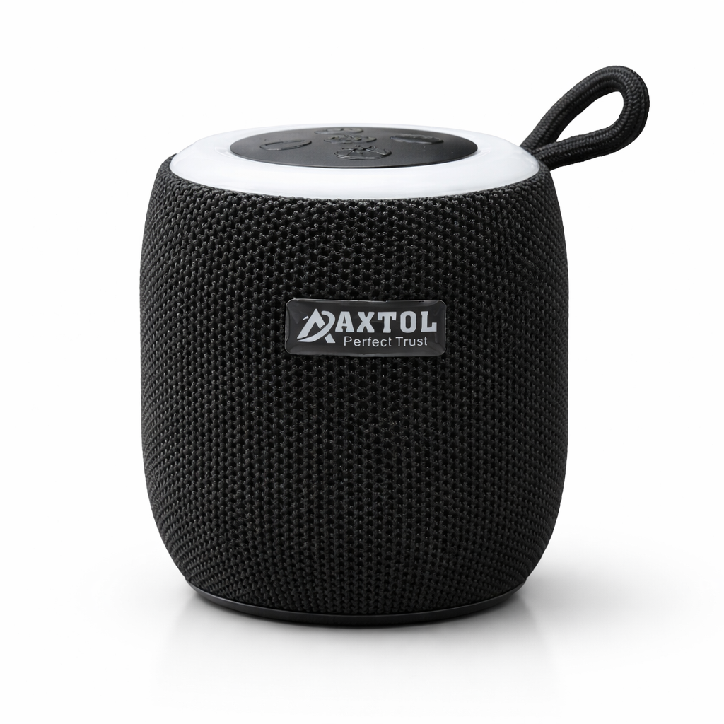 Axtol Portable Bluetooth Speaker with RGB Lights, Deep Bass, 1200mAh Battery, USB/TF Support, Waterproof & Built-in Mic